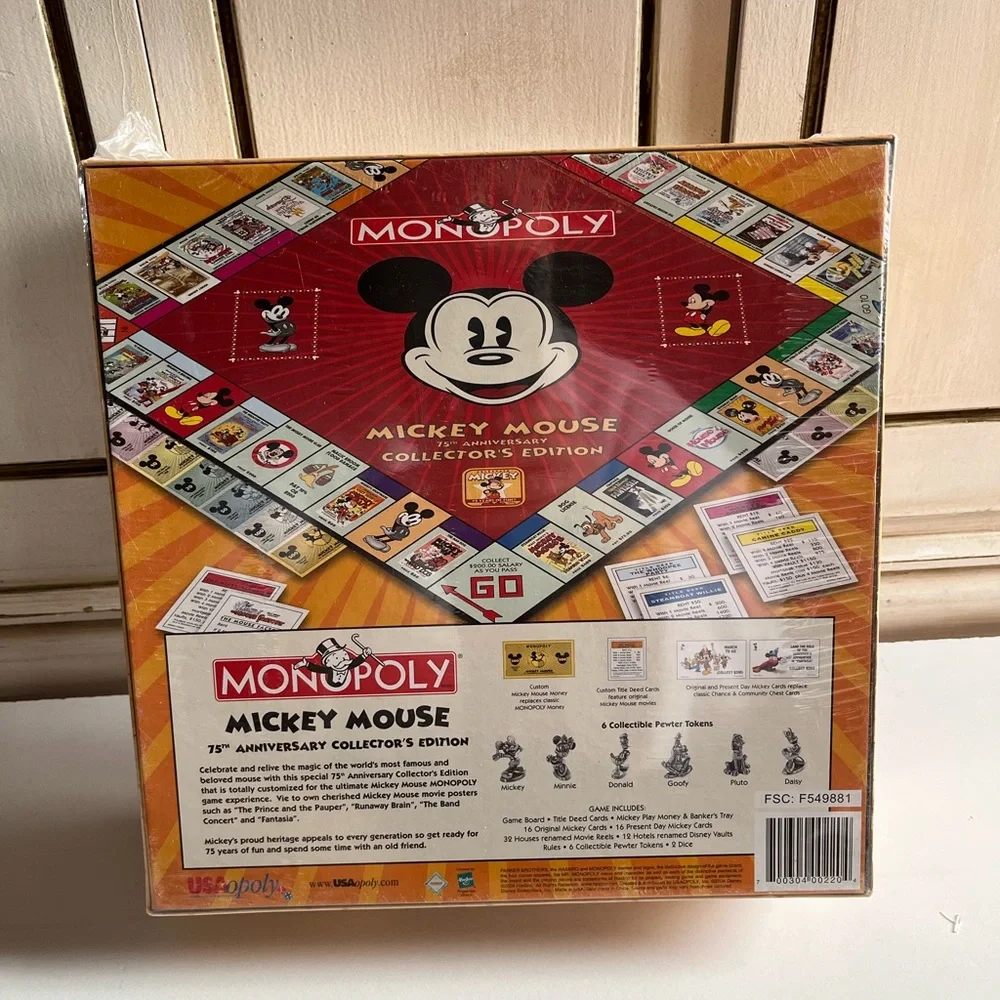 New Vintage 2004 Mickey Mouse Monopoly 75th Anniversary Collector's Edition